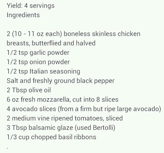 Avocado Caprese Skillet Chicken YumYum