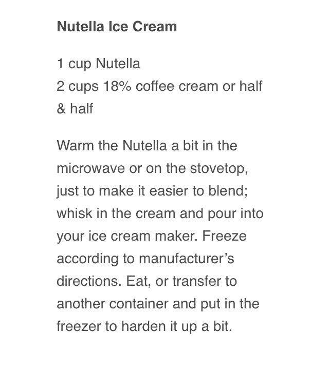 " Nutella Ice Cream"