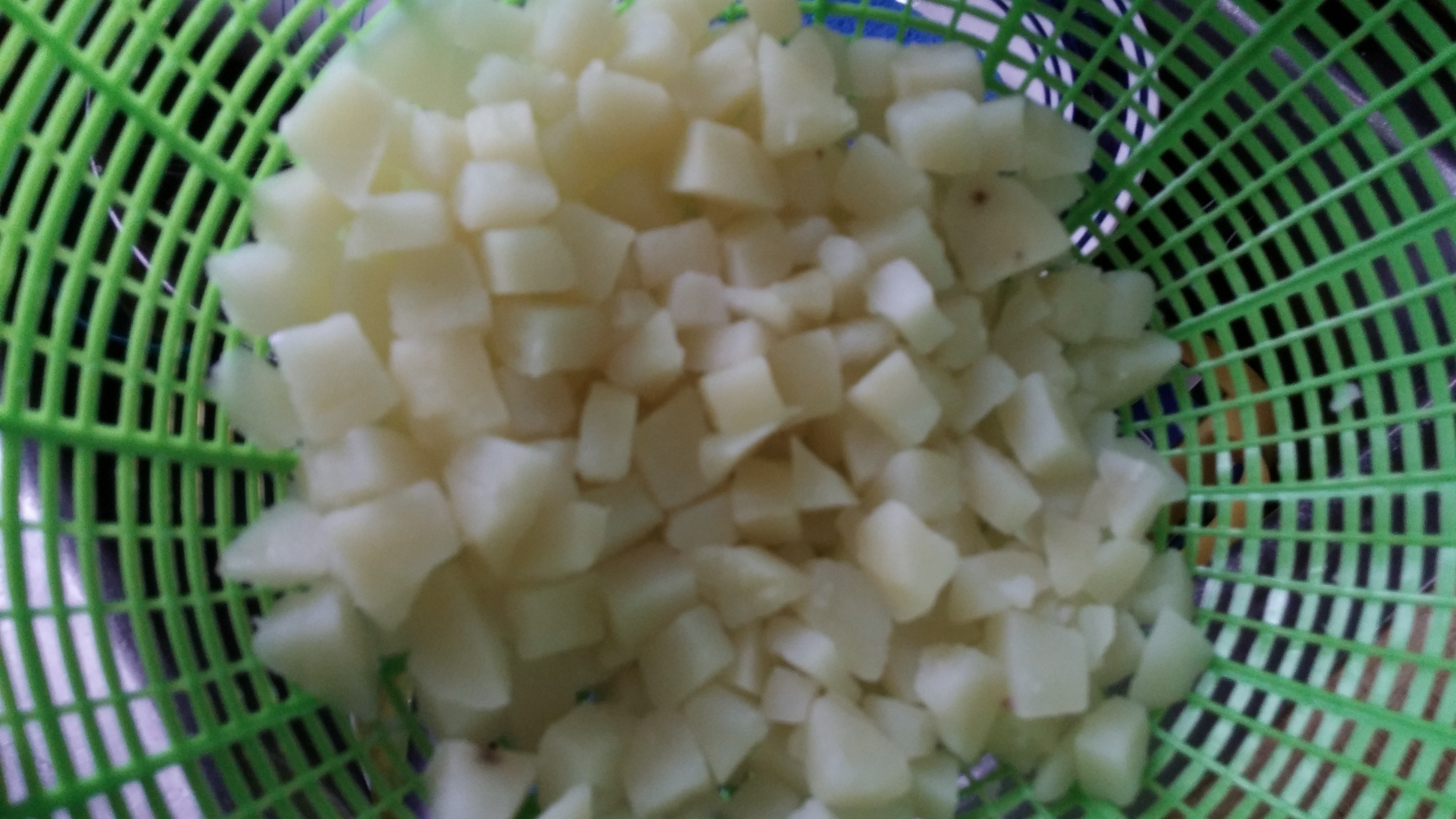 Potatoes cut up