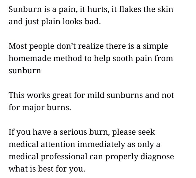 ❤️☀️🍎Apple Cider Vinegar Sunburn Relief (Sunburn Bath)