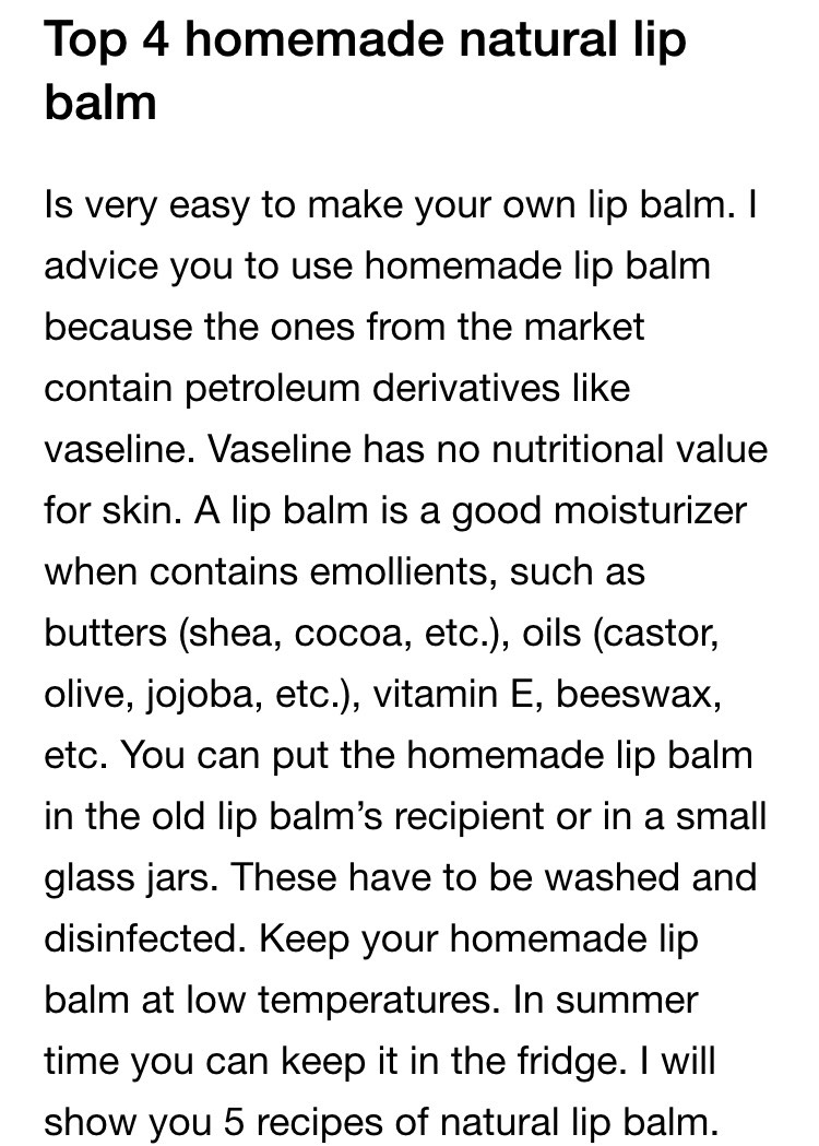 Top 4 Homemade Natural Lip Balm. 