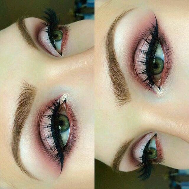 Beautiful Pink With Brown Smokey Eye Shadow Looks