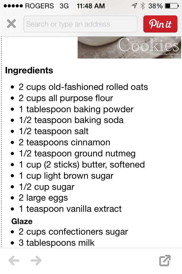 Iced Oatmeal Cookies