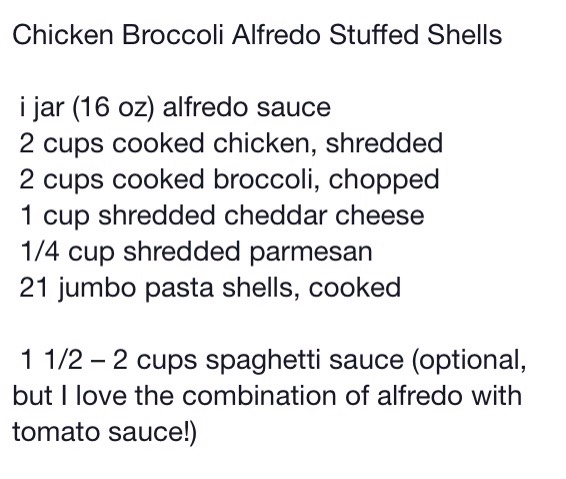 Chicken & Broccoli Alfredo Stuffed Shells
