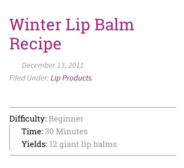 WINTER LIP BALM RECIPE 💋💋