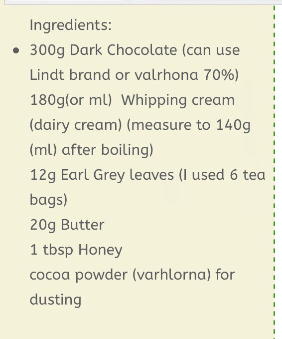 Earl Grey Chocolate 