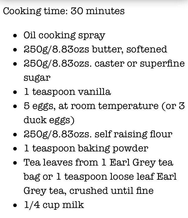 Earl Grey Tea Cake