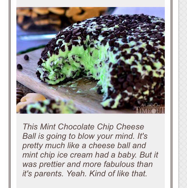 Amazingly Delicious!!!!(: Mint Chocolate Chip Cheeseball!!!!!!!!(: 