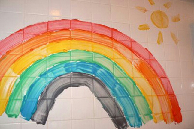 Bath paints! They are easy to make at home and without nasty chemicals