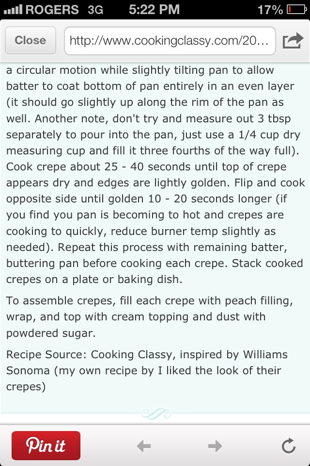Vanilla Bean Crepes With Peaches And Cream!