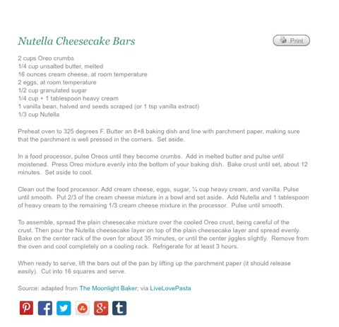 ✨🎂🍫Nutella Cheesecake Bars 😋✨