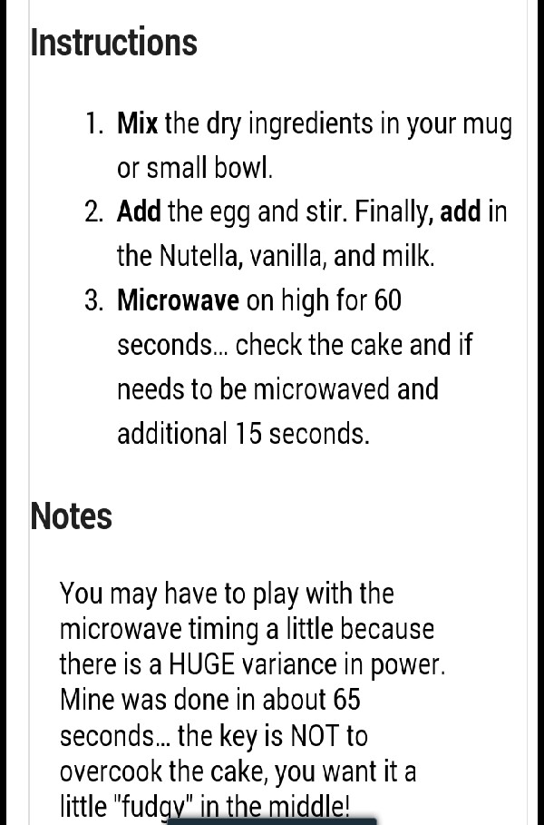 Nutella Mug Cake!