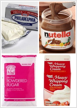 You will need :
•Cream of the cheese (cream cheese) ☝️
•Nutella ( 🌟 )
•Powders sugie 🙉
•Heavy wHIpping cream 😸
