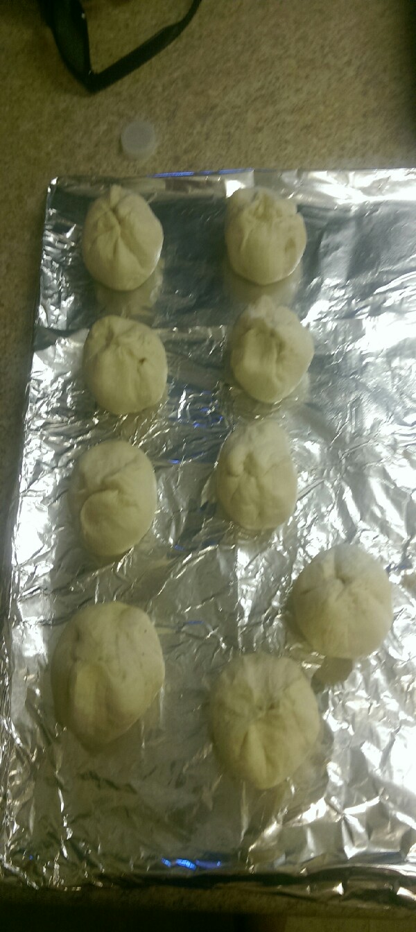 shape thin into a ball, making sure the filling stays on the inside. and REPEAT. tip! pinch the top together to seal it closed!