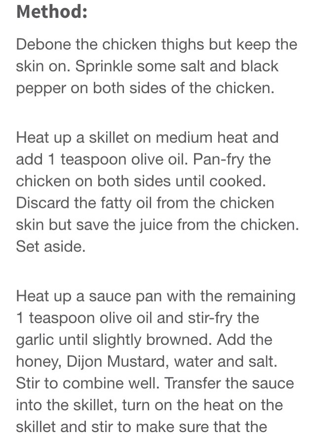 Honey Dijon Garlic Chicken