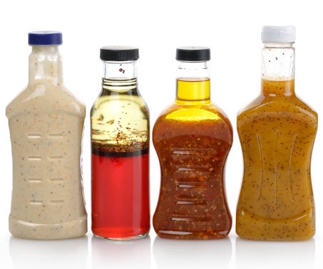 Fat-Free Salad Dressings.
When food manufacturers remove the fat in salad dressings, they have to replace the flavor somehow. And, all too often, this flavor comes from unhealthy processed ingredients like high-fructose corn syrup or worse! The healthy in olive oil helps your body absorb nutrients!