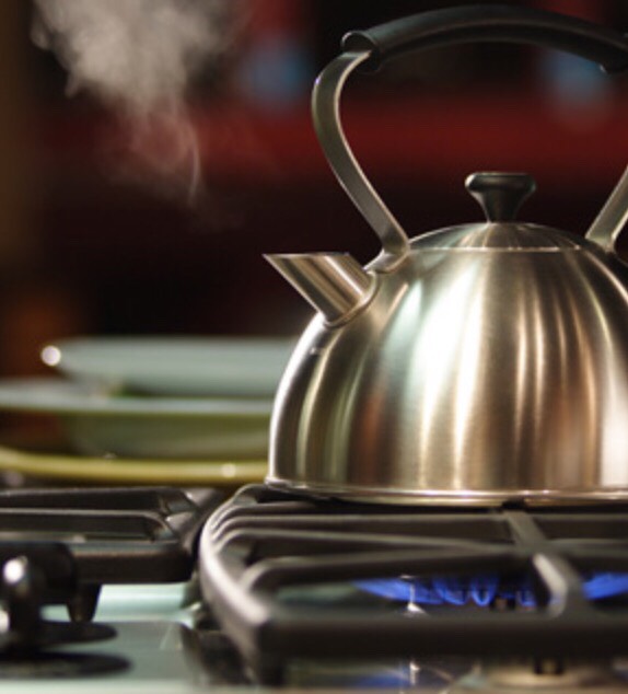 Next, boil water on the stove. Or you can just heat it up in the microwave!