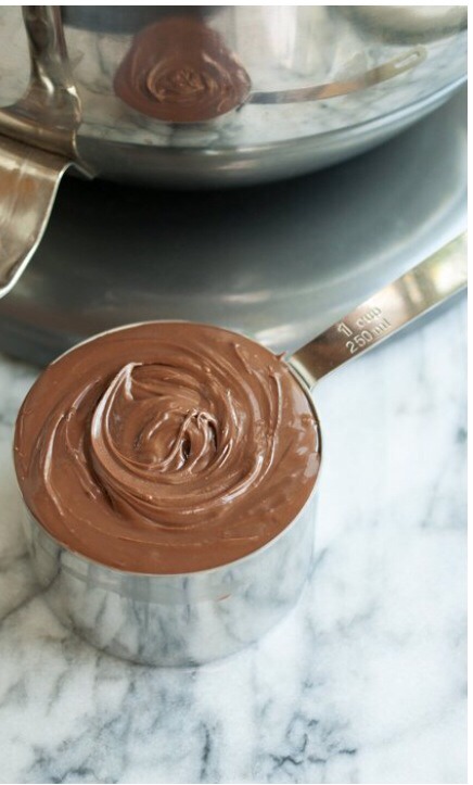 5. Measure 1 cup of Nutella as the eggs are being beaten