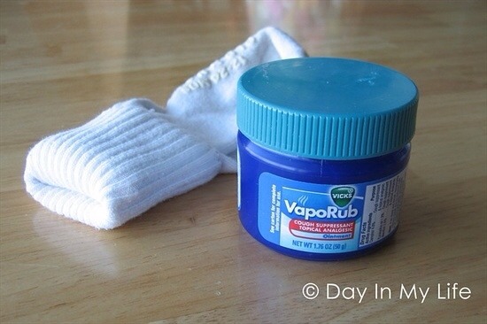 15. To stop nighttime coughing, rub vapor rub on their feet and put socks over them.