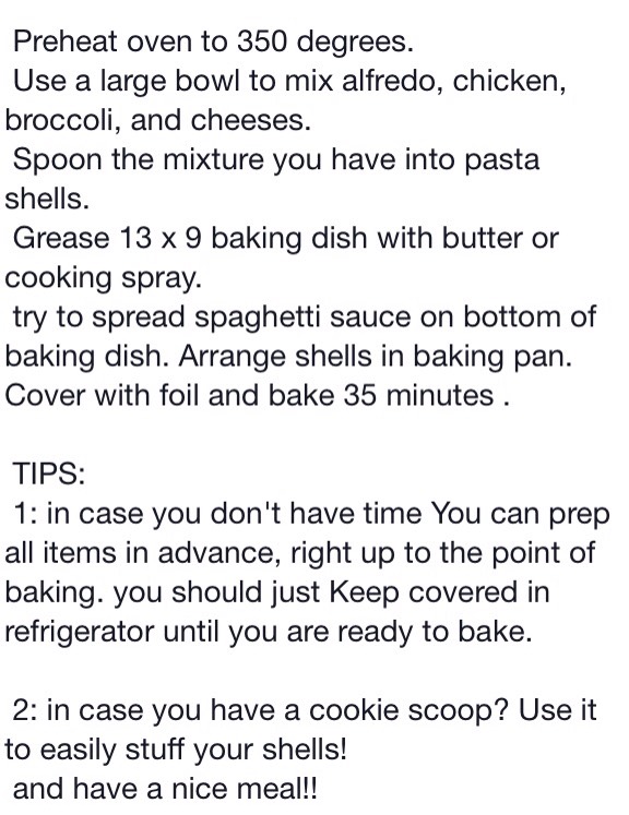 Chicken & Broccoli Alfredo Stuffed Shells