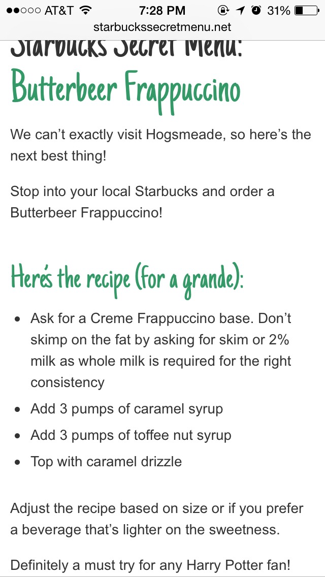 Starbuck Secret Menu Pt. 2