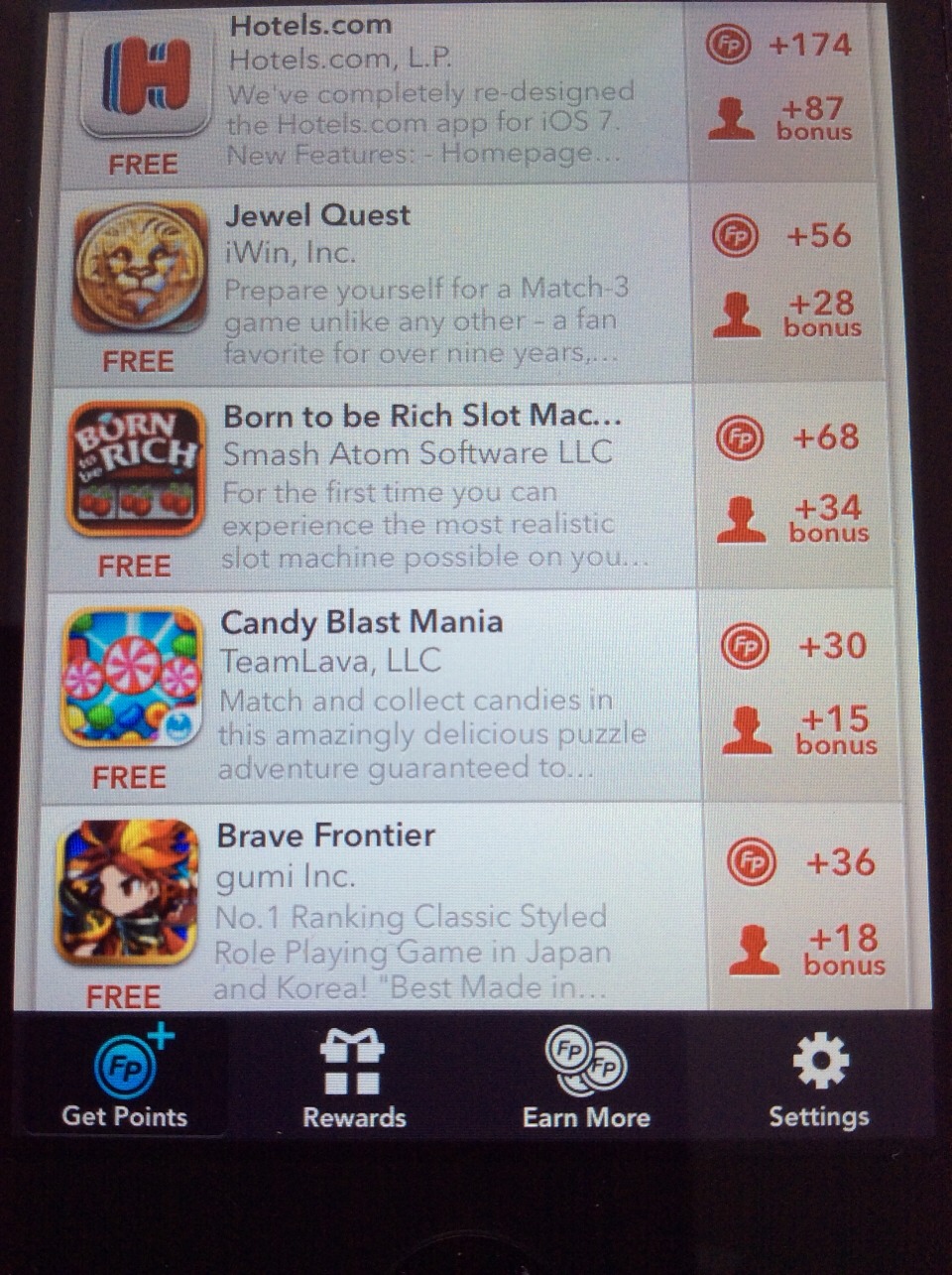Once you have created an account download these free apps and then open them for about 30 seconds to 2 minutes to collect the points afterwards you can delete the apps