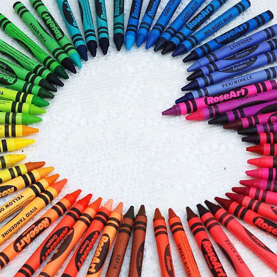 Arrange the crayons any shape you would like. I did a heart shape, but I also made a small version as you will see on the end slide.