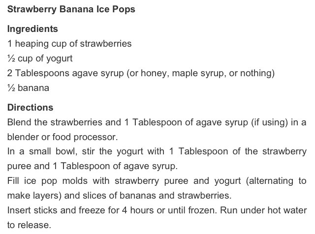 Strawberry Banana Ice Pops