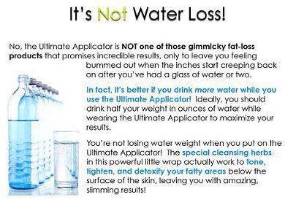 It's not water loss!!! It's actual weightloss!!!!
And IT WORKS!!! 
http://trishtightentone.myitworks.com