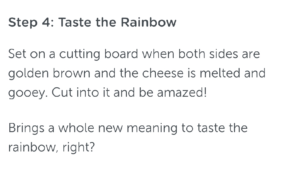 Rainbow Grilled Cheese!!!!