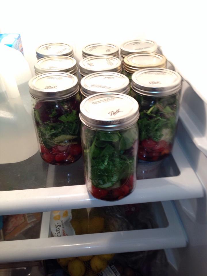 Salad In A Jar!! Such A Time Saver!! Great Way To Bring A Salad To Work Hassle Free!!
