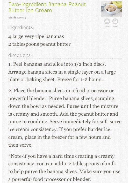 Banana Peanut Butter Ice Cream. Two Ingredients!!