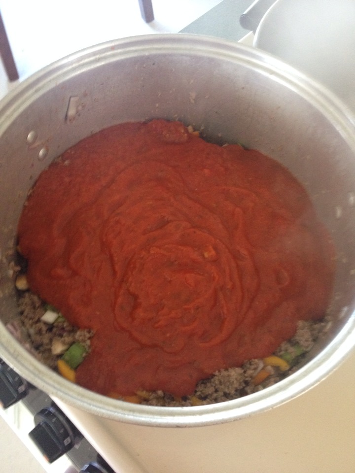 Add the sauce & let it simmer until the noddles are done & mix it together to enjoy!!