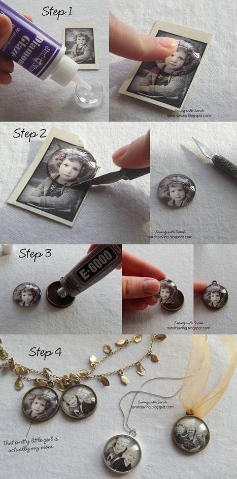 10. Photo Pendants or Magnets
I’m thinking Mother’s Day or perhaps for a best friend’s birthday? They are actually really cheap (less than $2.50 each), and you could put a magnet on the back as an alternative to the pendant just in case they are not the necklace-wearing type.