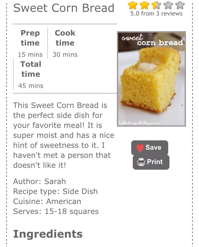 Sweet Corn Bread