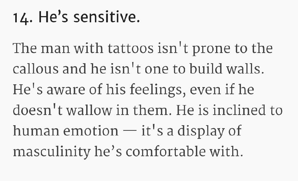 VERY Legitimate Reasons To Date A Tattooed Man!