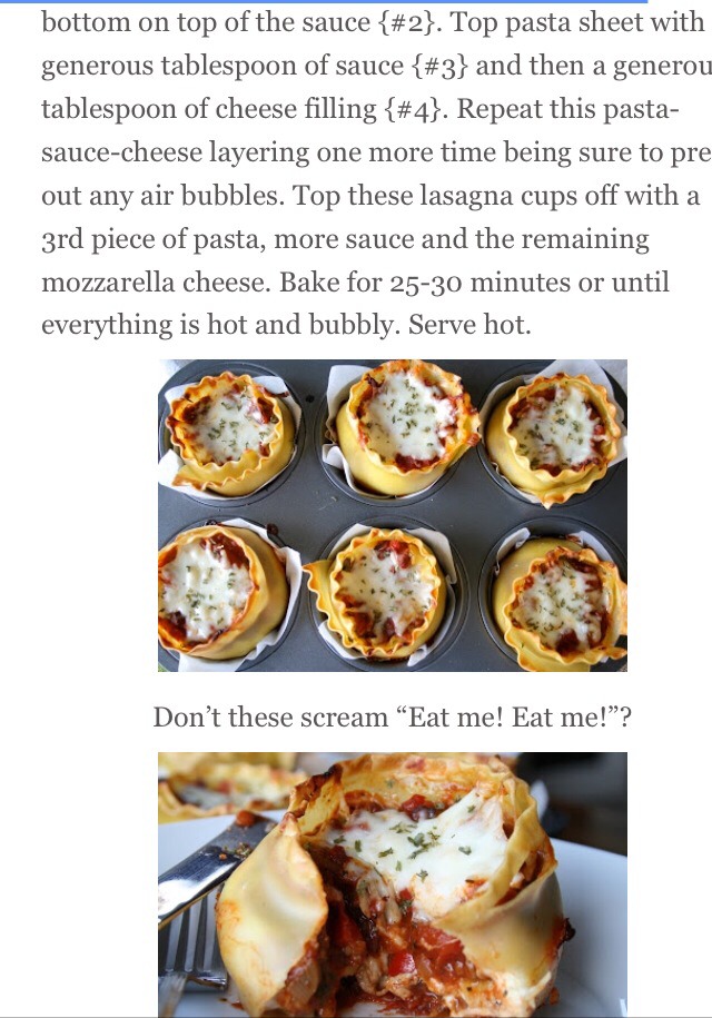 Lasagna Cups😋