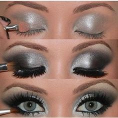 Black and silver eye makeup 