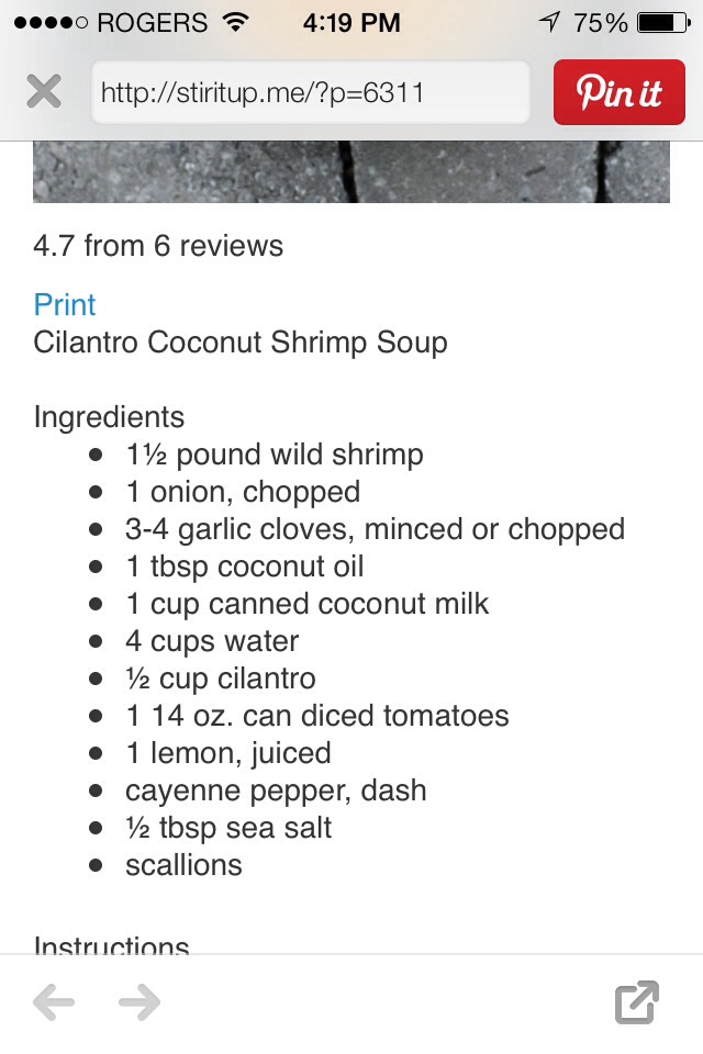 Cilantro Coconut Shrimp Soup