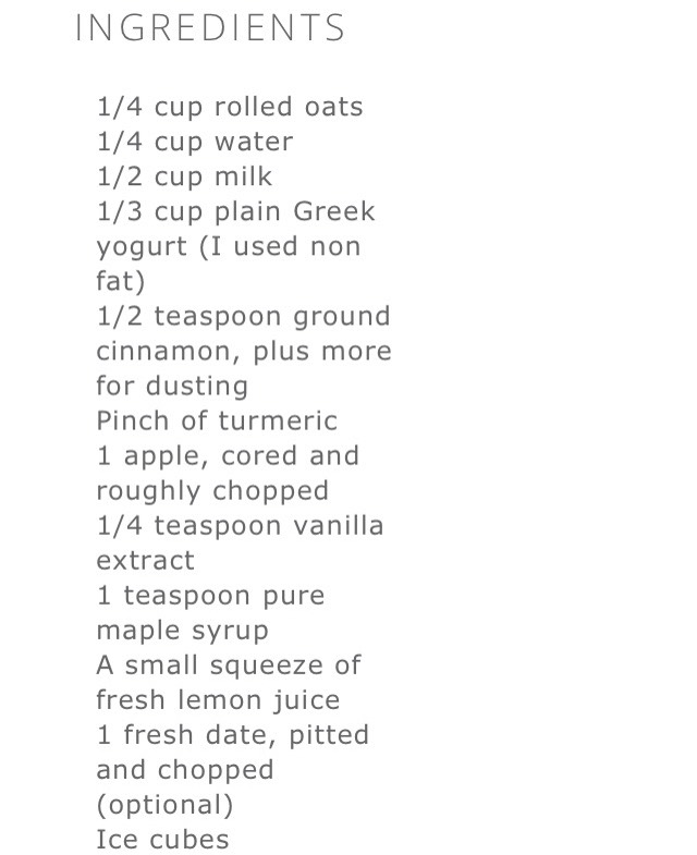Nutritious Spiced Oatmeal Breakfast Smoothie 
