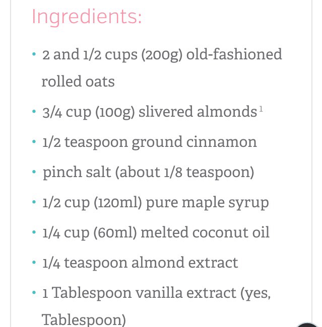Vanilla Almond Granola