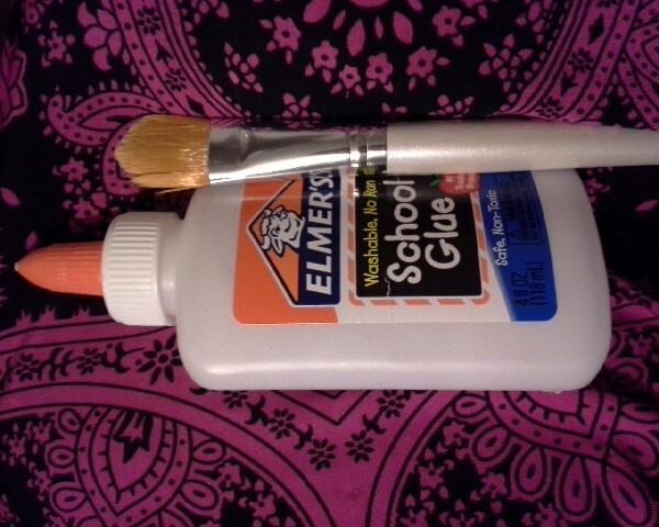 2. With a brush cover it ten times with glue. This will help make it hard and wont brake.