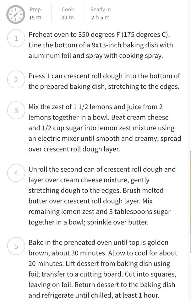 Lemon Cream Cheese Bars 