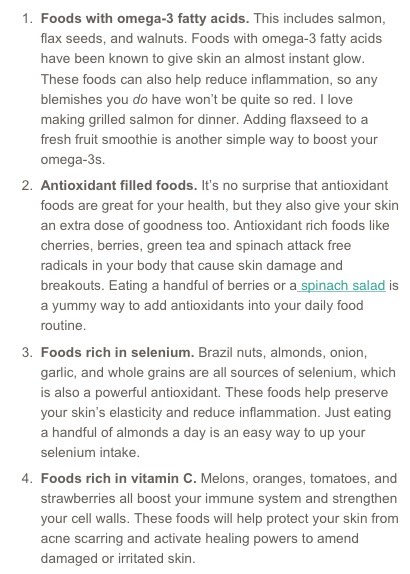 Acne Fighting Foods
