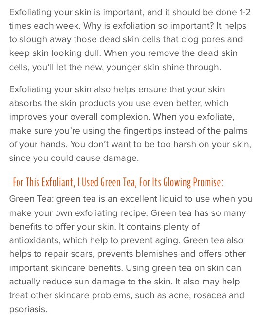 Homemade Green Tea Facial Scrub for Glowing Skin and Even Skin Tone