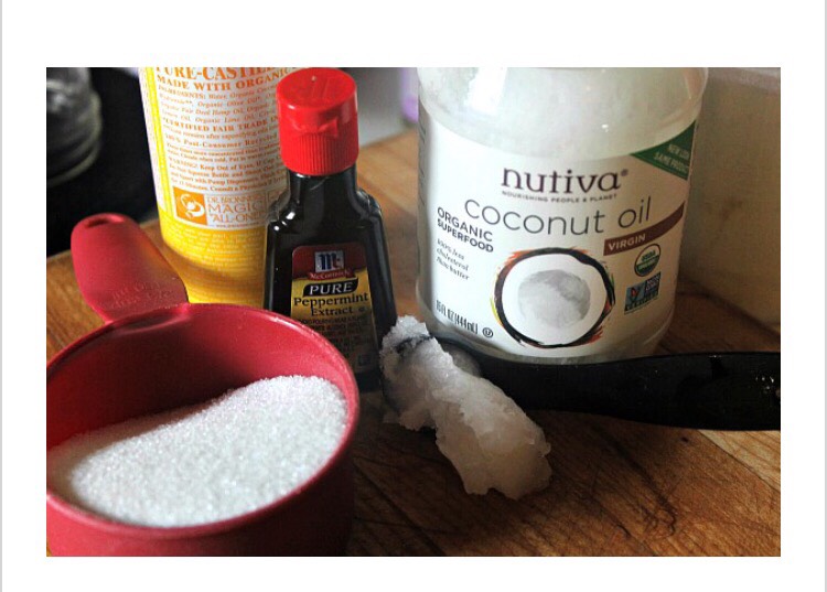 DIY Peppermint Foot Scrub.