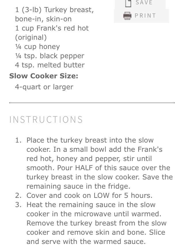 Slow Cooker Honey Buffalo Turkey Breast Recipe