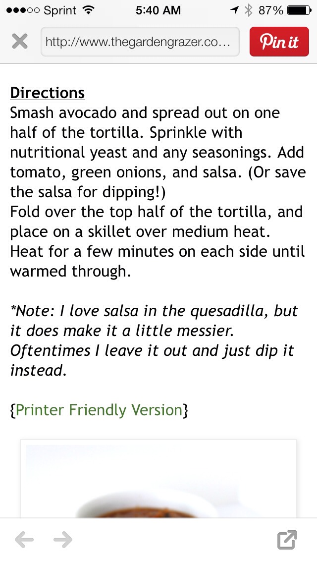 Healthy Avocado Quesadilla...