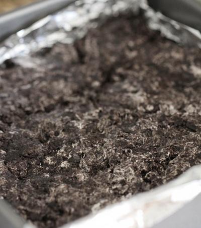 Transfer to an 8×8 inch baking pan and let set for about 10 minutes.