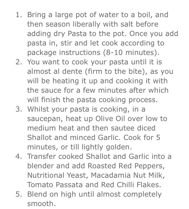 VEGAN ROASTED RED PEPPER PASTA 
